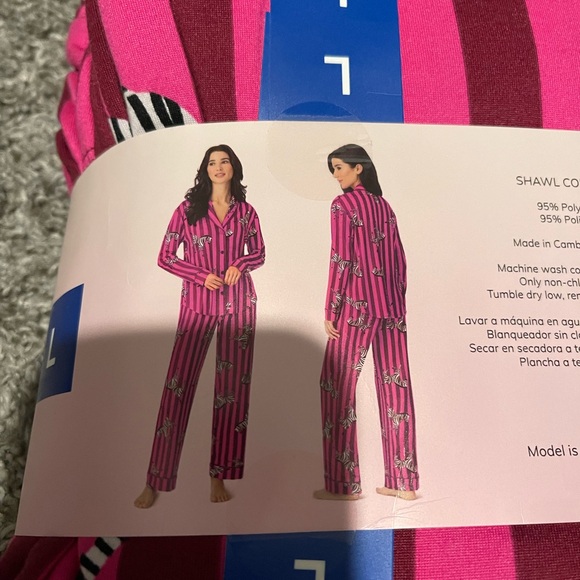 Room Service Pink Zebra Stripe Pajama Set - Picture 5 of 5